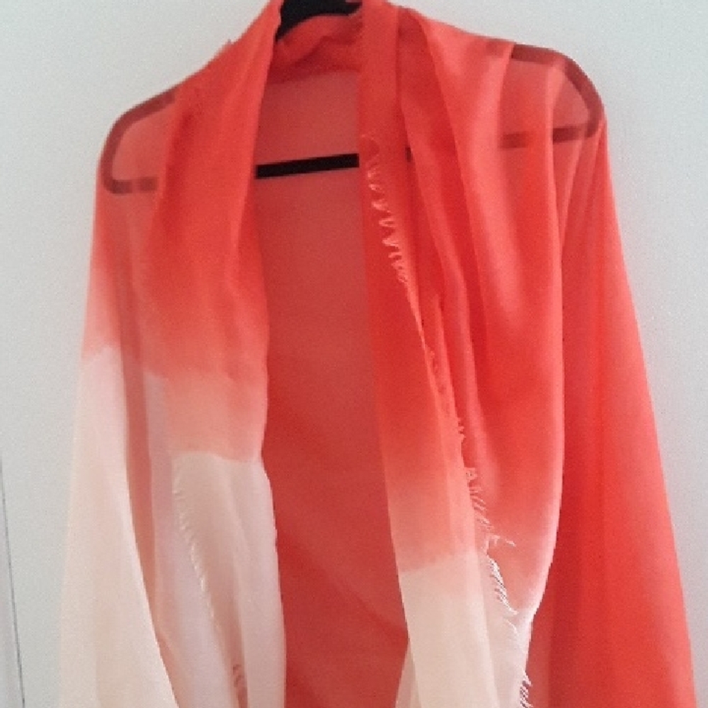 Orange and Cream Gradiant Oversize Scarf